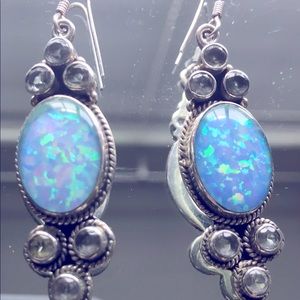 Gem and Jewelry show Fire Opal FW dangle earrings